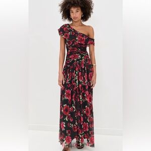 NWT AFRM Red Floral One-Shoulder Dress
